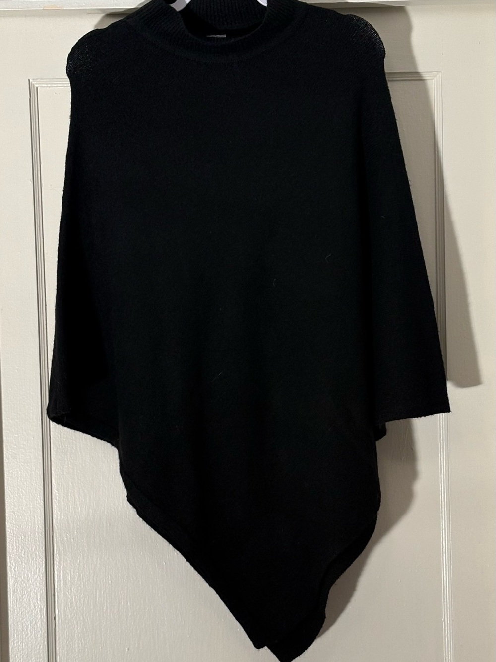 Time and Tru Black Knit Poncho with Mock Neck